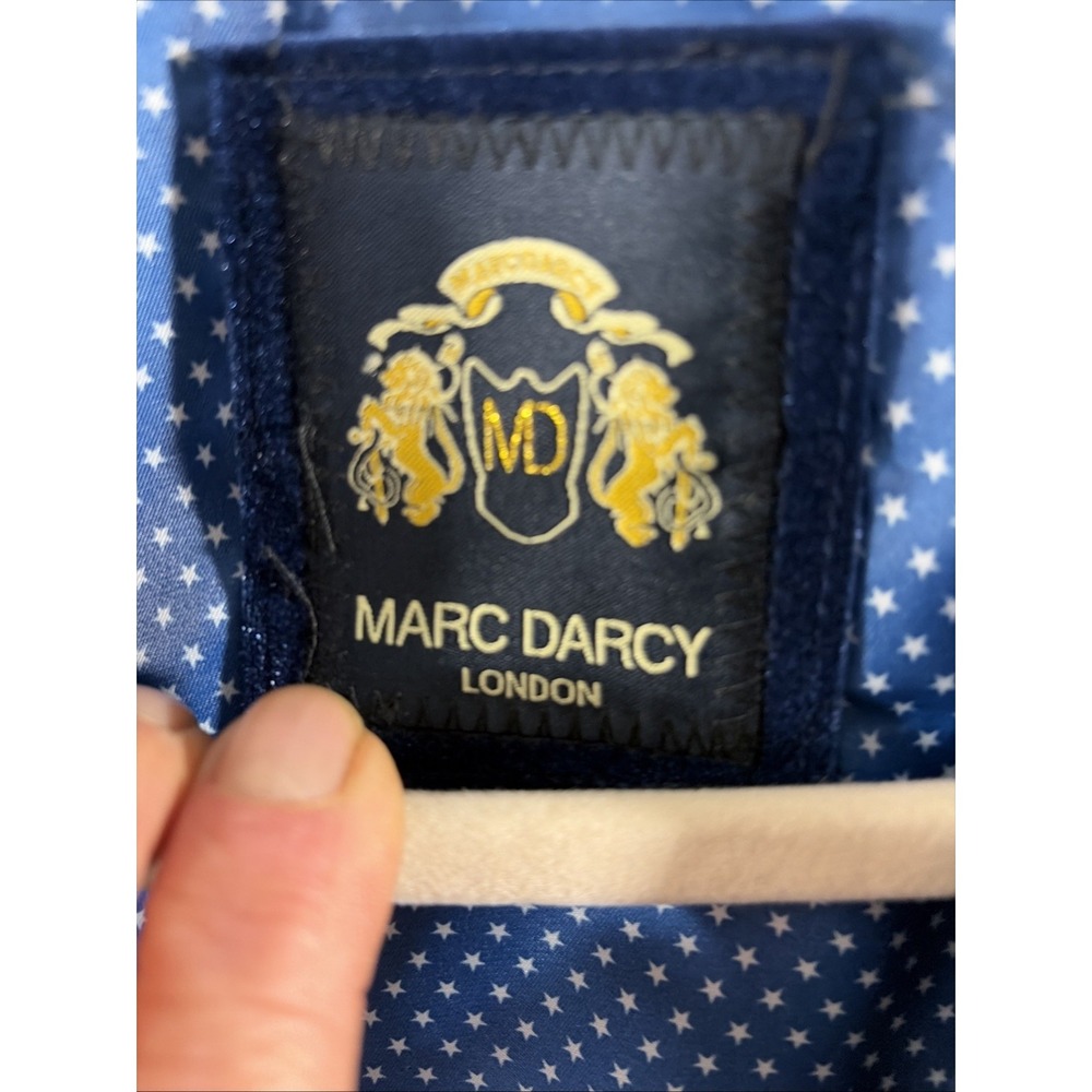 Marc Darcy velvet lapel two-pocket smart formal waistcoat in blue 44R - Picture 5 of 11